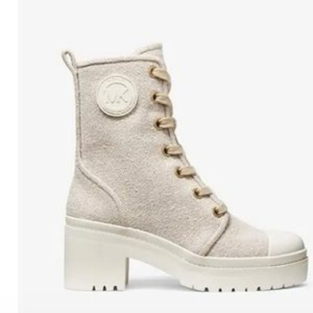 MICHAEL MICHAEL KORS Corey Canvas Combat Boot Size 6.5